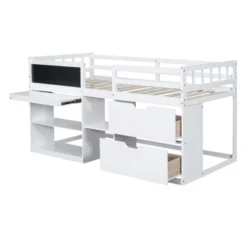 Twin Size Low Loft Bed With Rolling Desk, Shelves And Drawers - ModernLuxe 17 Twin Size Low Loft Bed With Rolling Desk, Shelves And Drawers - ModernLuxe -Baxton Studio Store GUEST 748c53a2 f360 473c ac97 e0ae97d642e5