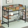 Twin Metal Loft Bed With Desk And Shelve - ModernLuxe -Baxton Studio Store GUEST 750d54f6 fdf7 4149 951b 42d4a71831ac