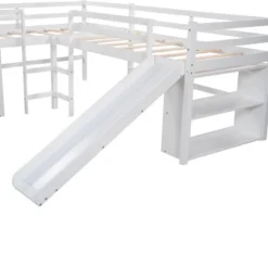 Twin Size L-Shaped Loft Bed With Movable Two-Tier Shelves And Slide - ModernLuxe 21 Twin Size L-Shaped Loft Bed With Movable Two-Tier Shelves And Slide - ModernLuxe -Baxton Studio Store GUEST 758ff2de 27b8 4192 8106 3dec6506dcb5
