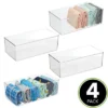 MDesign Plastic Drawer Organizer Bin For Closets - Clear