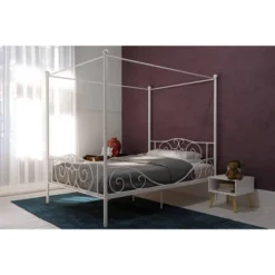 Twin Clara Metal Bed White - Room & Joy -Baxton Studio Store GUEST 7769d9ba 5482 4c97 a62a fb0d5c25f3c8