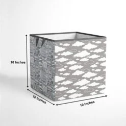 Bacati - Clouds In The City White/Gray Storage Box Small -Baxton Studio Store GUEST 77a6e8d6 d7c3 4fc0 b505 c691538e81f3