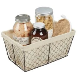 MDesign Medium Chicken Wire Basket With Fabric Liner 16 MDesign Medium Chicken Wire Basket With Fabric Liner -Baxton Studio Store GUEST 783c93dd f547 4a42 9d0f 7573817a1050