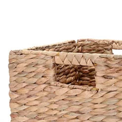 Set Of 2 Handmade Wicker Storage Cubes - 12-Inch Square Foldable Baskets With Handles - Made Of Hand-Twisted Water Hyacinth By Villacera (Natural) -Baxton Studio Store GUEST 7925fb40 cd71 4b22 a15b 69f555b22b40