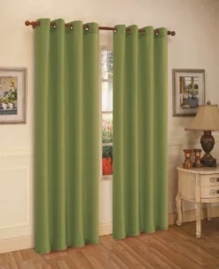 J&V TEXTILES 2 Panels Solid Grommet Faux Silk Window Curtain Drapes Treatment 58" Wide And 84" Length (Black) -Baxton Studio Store GUEST 794df359 3a4a 4fcb 81c0 527c9fcd813c