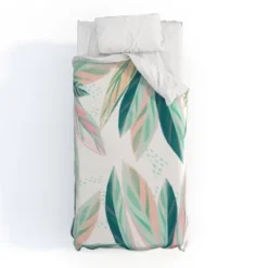 Floral Zoe Wodarz Painterly Palm Duvet Cover Set Green - Deny Designs -Baxton Studio Store GUEST 7ae24ace 9e27 4a5f 9942 3040e7e481fe