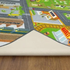 KC CUBS Boy & Girl Kids Country Farm Road W/ Construction Vehicle Car Traffic Educational Learning & Game Nursery Classroom Rug Carpet -Baxton Studio Store GUEST 7b103027 deb1 4c13 803e 3124c4ef88e7