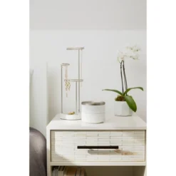 Tesora Jewelry Box White - Umbra 24 Tesora Jewelry Box White - Umbra -Baxton Studio Store GUEST 7bff1d8a 3087 454c a52a 4f45e84ba3a7