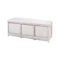 Badger Basket Kid's Storage Bench With Woven Top And Baskets White -Baxton Studio Store GUEST 7cb805e4 beb7 468b b115 5b9a09524332