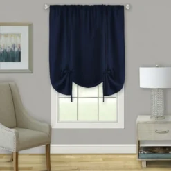 Kate Aurora Shabby Linen Farmhouse Sheer Flax Curtain Tie Up Single Window Curtain Shade -Baxton Studio Store GUEST 7ee45f21 9c2e 4510 935d b7004e505c83