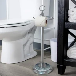 Freestanding Toilet Tissue Holder Chrome/Aqua - Nu Steel -Baxton Studio Store GUEST 810a3378 4154 4266 88ca 04ca55fb1fb7