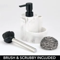 MDesign Kitchen Sink Soap Dispenser Pump, Storage Caddy For Counter -Baxton Studio Store GUEST 8141f22d 2ba4 4d86 978d c116bd0a5ce4