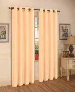J&V TEXTILES 2 Panels Solid Grommet Faux Silk Window Curtain Drapes Treatment 58" Wide And 84" Length (Black) -Baxton Studio Store GUEST 82343269 5e40 423e 8497 1eb574370c25
