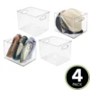 MDesign Plastic Storage Organizer Bin With Handles For Closets - Clear, Pack Of 4 1 MDesign Plastic Storage Organizer Bin With Handles For Closets - Clear, Pack Of 4 -Baxton Studio Store GUEST 82818db9 e191 40cc a841 af12bff65add