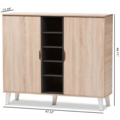 Adelina Mid - Century Modern 2 - Door Wood Shoe Cabinet - Brown - Baxton Studio -Baxton Studio Store GUEST 8410a1c0 2b3c 4129 9a6f 819e483aeb9b