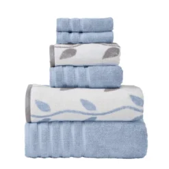 Modern Threads 6 Piece Yard Dyed Towel Set, Organic Vines. -Baxton Studio Store GUEST 846001dd 17a4 4288 8462 3ec274ef5a89
