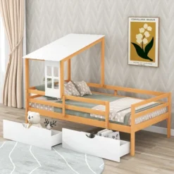 Twin Size House Low Loft Bed With Two Storage Drawers - ModernLuxe 20 Twin Size House Low Loft Bed With Two Storage Drawers - ModernLuxe -Baxton Studio Store GUEST 8471c761 1ec9 4e60 9aeb 48ec85dd58c3