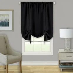 Kate Aurora Shabby Linen Farmhouse Sheer Flax Curtain Tie Up Single Window Curtain Shade -Baxton Studio Store GUEST 84c56f46 59cf 4110 b3cf 7ff83d347077