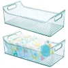 MDesign Plastic Storage Organizer Bin For Child/Kids Items, 2 Pack - Sea Blue -Baxton Studio Store GUEST 851001bf f1d4 4328 8b11 cc0390a06c4e