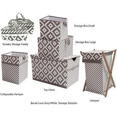 Bacati - Love Gray/white Storage Box Small 6 Bacati - Love Gray/white Storage Box Small - Image 4