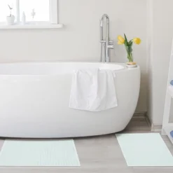 Classic Solid Eco-Friendly Modern Textured Premium Cotton Traditional 2-Piece Absorbent Bath Mat Set With Sturdy Cotton Backing By Blue Nile Mills -Baxton Studio Store GUEST 8603bdfb f62e 4a5e 9951 d497bd3f0b37