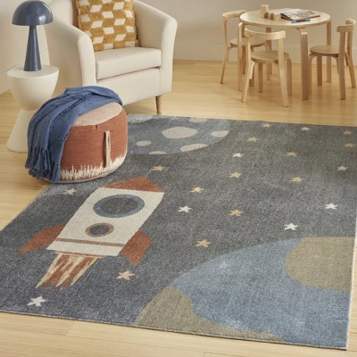 Nourison Kids Washable Space Rocketship Indoor Rug 3 Nourison Kids Washable Space Rocketship Indoor Rug
