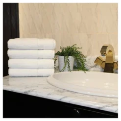 4pc Terry Hand Towels White - Linum Home Textiles