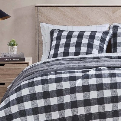 Eddie Bauer Lakehouse Plaid Cotton Quilt & Sham Gray 3 Eddie Bauer Lakehouse Plaid Cotton Quilt & Sham Gray