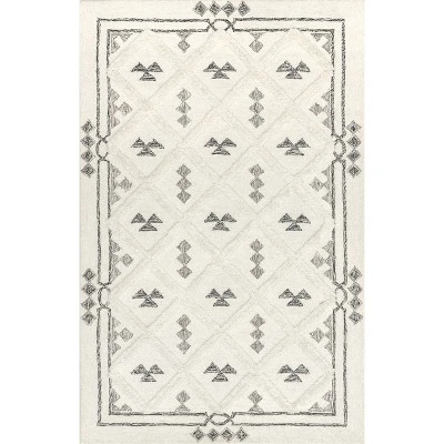Nadette Geometric High/Low Wool Area Rug 10 Nadette Geometric High/Low Wool Area Rug - Image 9