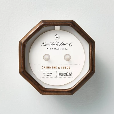 Octagonal Ceramic Cashmere & Suede Fall Jar Candle Metallic Bronze - Hearth & Hand™ With Magnolia 4 Octagonal Ceramic Cashmere & Suede Fall Jar Candle Metallic Bronze - Hearth & Hand™ With Magnolia - Image 2