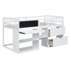 Twin Size Low Loft Bed With Rolling Desk, Shelves And Drawers - ModernLuxe 15 Twin Size Low Loft Bed With Rolling Desk, Shelves And Drawers - ModernLuxe -Baxton Studio Store GUEST 8bc7e9c0 361f 483e a665 4bb0af83fa95