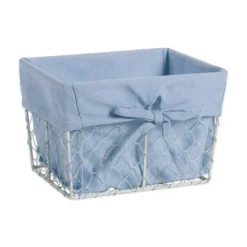 Design Imports Set Of 5 Antique White Chicken Wire Liner Baskets Denim -Baxton Studio Store GUEST 8be08e1d ca99 46c8 9bd0 3564bec84e48