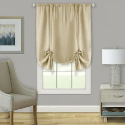Kate Aurora Shabby Linen Farmhouse Sheer Flax Curtain Tie Up Single Window Curtain Shade -Baxton Studio Store GUEST 8cffd1fe 48ea 4375 bfa0 739bedfb2cb3
