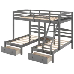Full Over Twin & Twin Bunk Bed, Gray - ModernLuxe -Baxton Studio Store GUEST 8fc2aee3 5261 4055 ba68 57656ba27b87