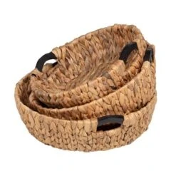 Honey-Can-Do 3pc Round Natural Baskets Wood -Baxton Studio Store GUEST 904a23bc 008b 491a 8359 a035fb2c2fc7