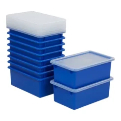 ECR4Kids Cubby Storage Bin With Non-Snap Lid, Plastic Conatiner, 10-Pack -Baxton Studio Store GUEST 91252ebc b614 4d35 938b ec5fe9467451