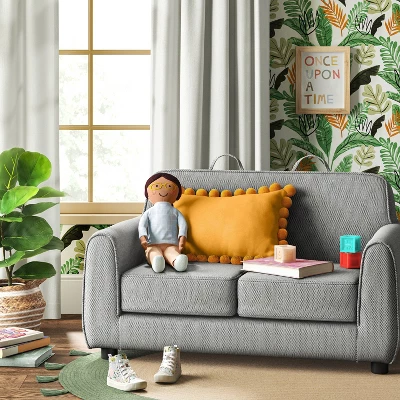 Upholstered Kids' Sofa Gray - Pillowfort™ 3 Upholstered Kids' Sofa Gray - Pillowfort™