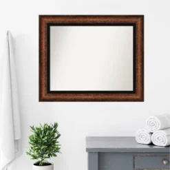 35" X 29" Non-Beveled Vogue Bronze Bathroom Wall Mirror - Amanti Art 17 35" X 29" Non-Beveled Vogue Bronze Bathroom Wall Mirror - Amanti Art -Baxton Studio Store GUEST 931b0f21 fc23 49f8 aa43 a51ab6b8959a