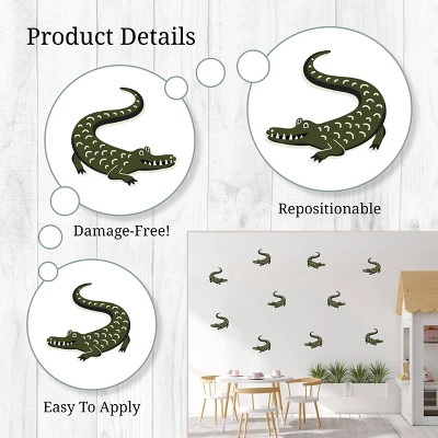 Alligators Wall Decor - Decalcomania 3 Alligators Wall Decor - Decalcomania