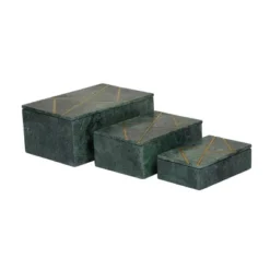 Set Of 3 Marble Box With Gold Linear Lines Green- Olivia & May -Baxton Studio Store GUEST 9458a105 4d27 4d3d 9721 c478b19d5d28