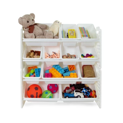 UNiPLAY Toy Organizer With Removable Storage Bins, Multi-Bin Organizer For Books, Building Blocks, School Materials, Toys With Baseplate Board Frame 3 UNiPLAY Toy Organizer With Removable Storage Bins, Multi-Bin Organizer For Books, Building Blocks, School Materials, Toys With Baseplate Board Frame