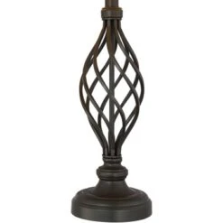 Franklin Iron Works Annie Modern Industrial Table Lamps 28" Tall Set Of 2 Bronze Iron Cream Tapered Drum Shade For Bedroom Living Room Nightstand -Baxton Studio Store GUEST 95179ffc 5b95 46f6 b5a5 513d884cb1ed
