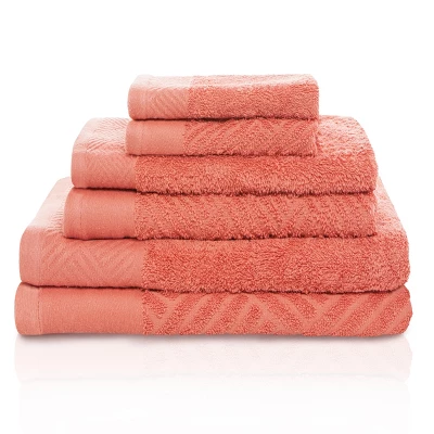 Basketweave Jacquard Cotton Modern Absorbent 6-Piece Towel Set By Blue Nile Mills 14 Basketweave Jacquard Cotton Modern Absorbent 6-Piece Towel Set By Blue Nile Mills - Image 12