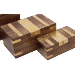 Set Of 3 Traditional Brass Inlaid Wooden Boxes - Olivia & May -Baxton Studio Store GUEST 963524c8 37b0 4537 98cc 432b00083523