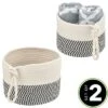 MDesign Woven Cotton Rope Bathroom Basket With Tie Handle, Set Of 2 -Baxton Studio Store GUEST 99229114 ddee 4d7c 8de2 282f4d70cdd5