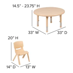 Flash Furniture 33" Round Plastic Height Adjustable Activity Table Set With 2 Chairs -Baxton Studio Store GUEST 993dfe1f 5b65 4ee8 a305 3f97541f5bee