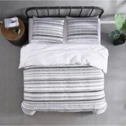 Twin Wooster Stripe Comforter & Sham Set Black/White - City Scene -Baxton Studio Store GUEST 9a16a046 cc7d 4af4 a140 ccda42d0a216