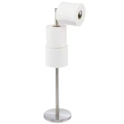 MDesign Toilet Paper Roll Holder Stand/Dispenser - Brushed Stainless - Bronze -Baxton Studio Store GUEST 9aa5ac44 c607 4f5e 9160 a791ccdbb8a5