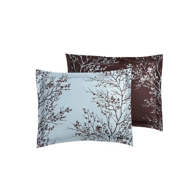 8pc Leaf Bed In A Bag Comforter Set Blue & Chocolate - VCNY Home 4 8pc Leaf Bed In A Bag Comforter Set Blue & Chocolate - VCNY Home - Image 2