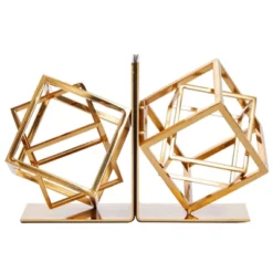 Juvale Decorative Gold Bookends With Square Metal Geometric Design, For Books, Magazines, Journals, Slip-Resistant Pads (5x6x3 In) -Baxton Studio Store GUEST 9c23fc19 b425 4a5b b38f bc9b105e7cd1